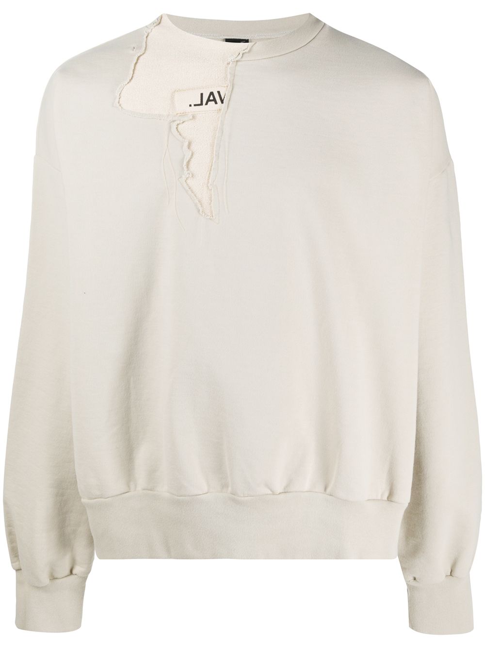 VAL KRISTOPHER distressed layered sweatshirt - Neutrals