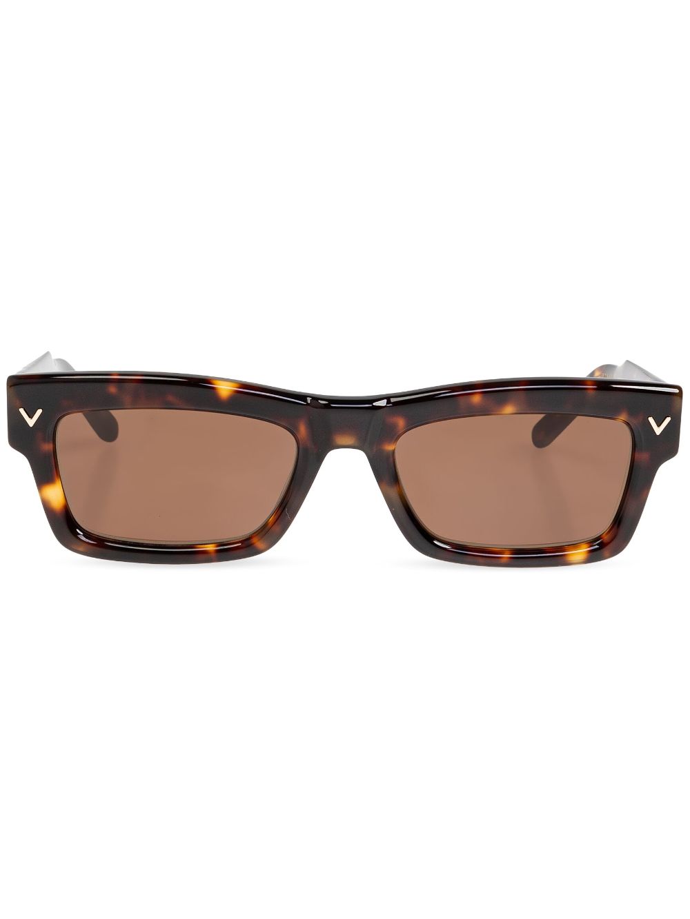 VALENTINO GARAVANI EYEWEAR V-shape rectangular sunglasses - Brown von VALENTINO GARAVANI EYEWEAR