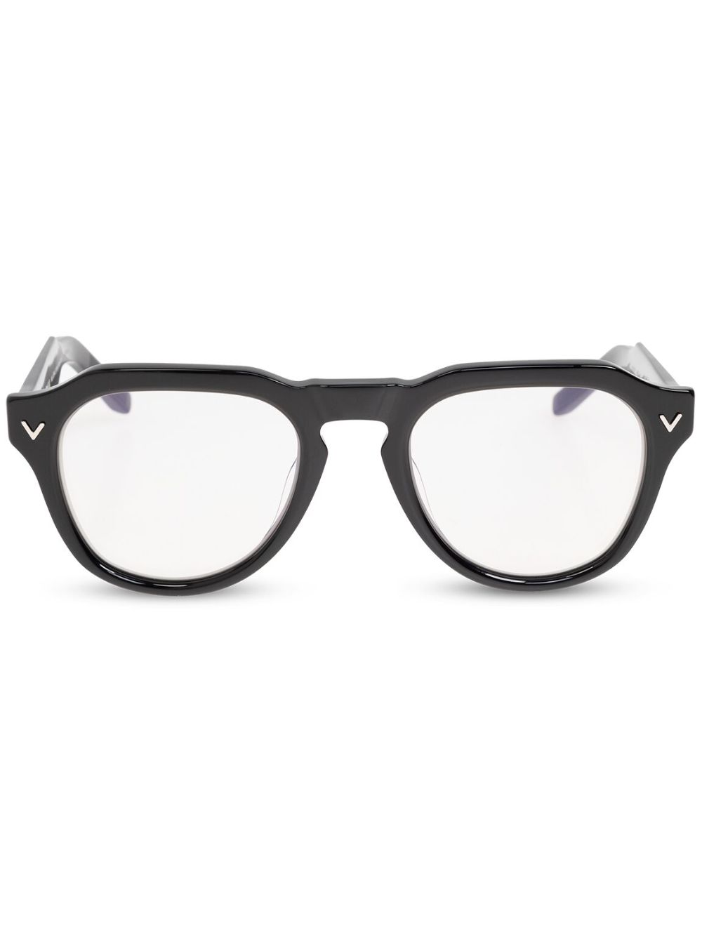 VALENTINO GARAVANI EYEWEAR round-frame glasses - Black von VALENTINO GARAVANI EYEWEAR