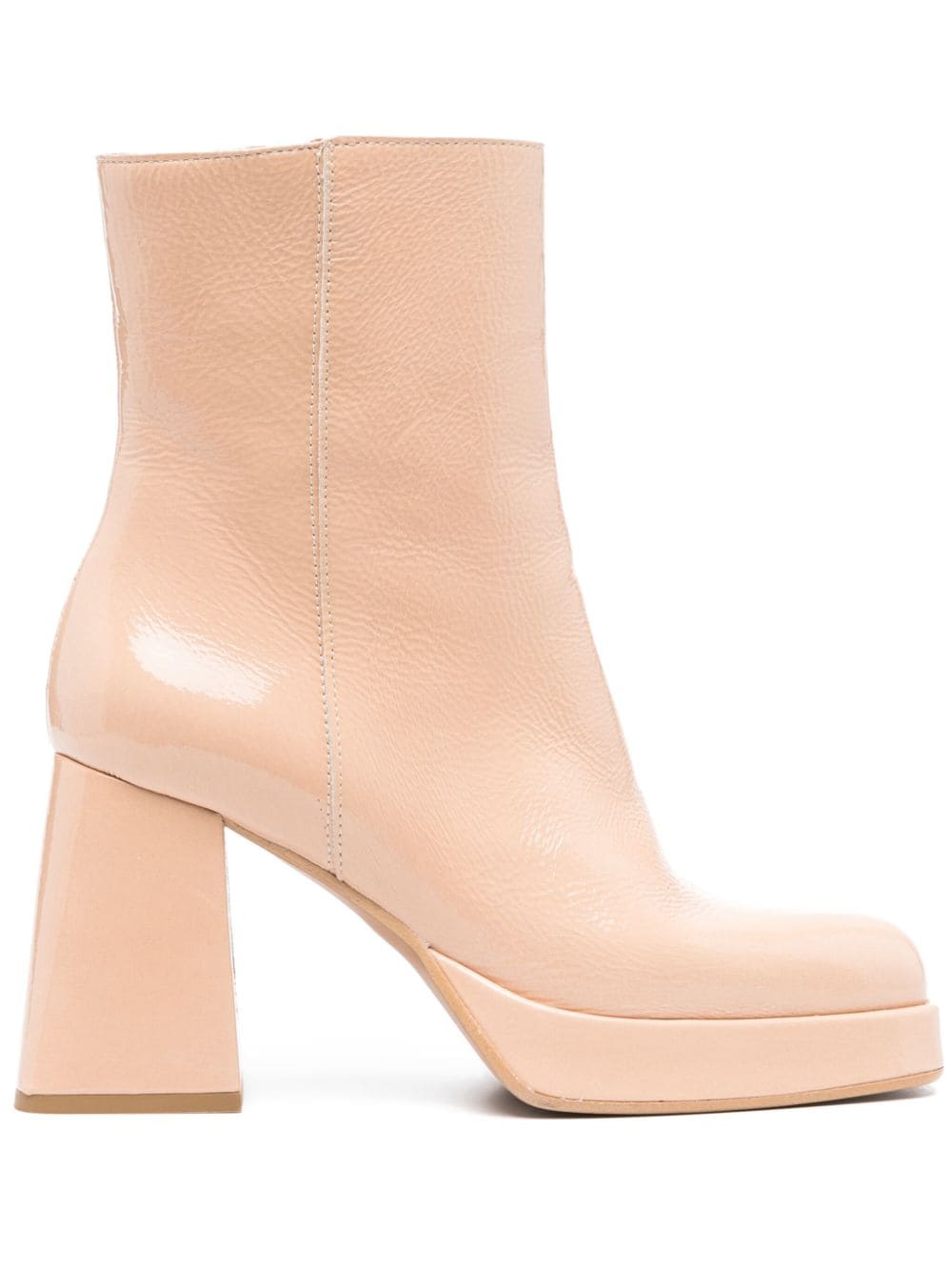 VAMSKO 90mm Doris patent leather boots - Neutrals von VAMSKO