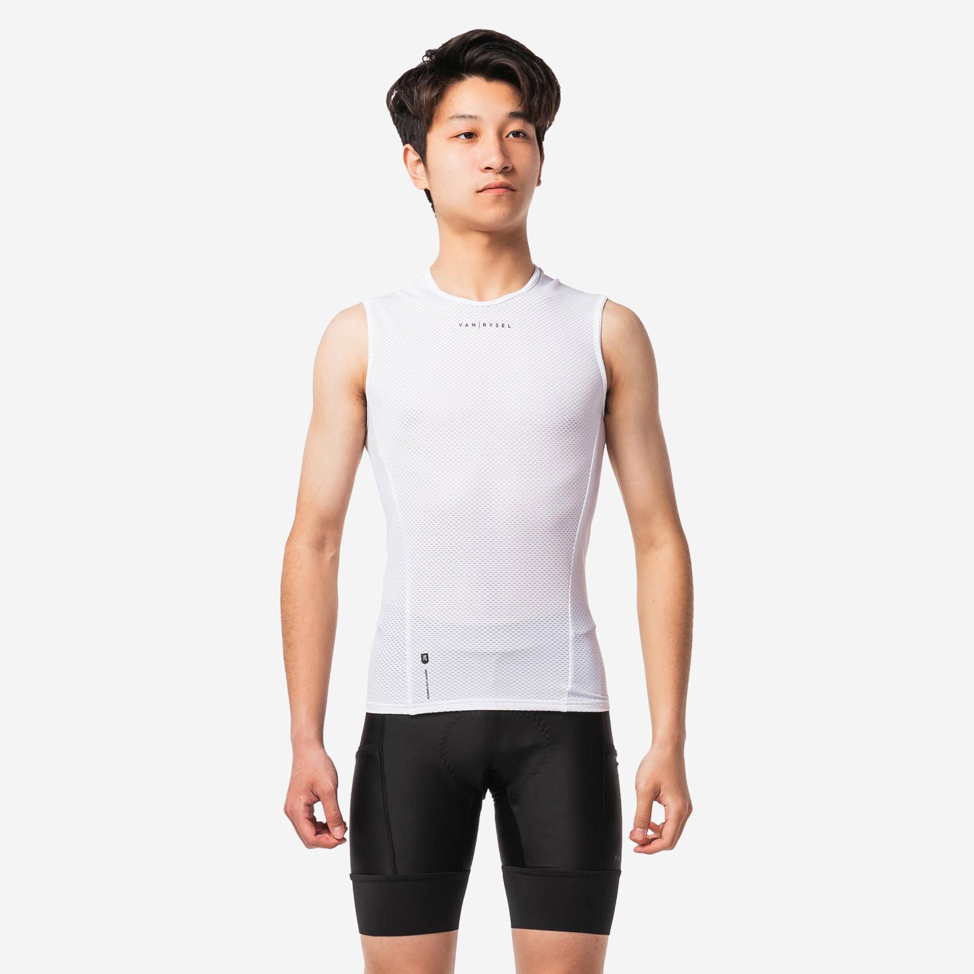 VAN RYSEL - Fahrrad Unterwäsche Rennrad RC 500 Funktionsshirt ärmellos Herren weiss, für Herren, Weiss, Größe XXL von VAN RYSEL