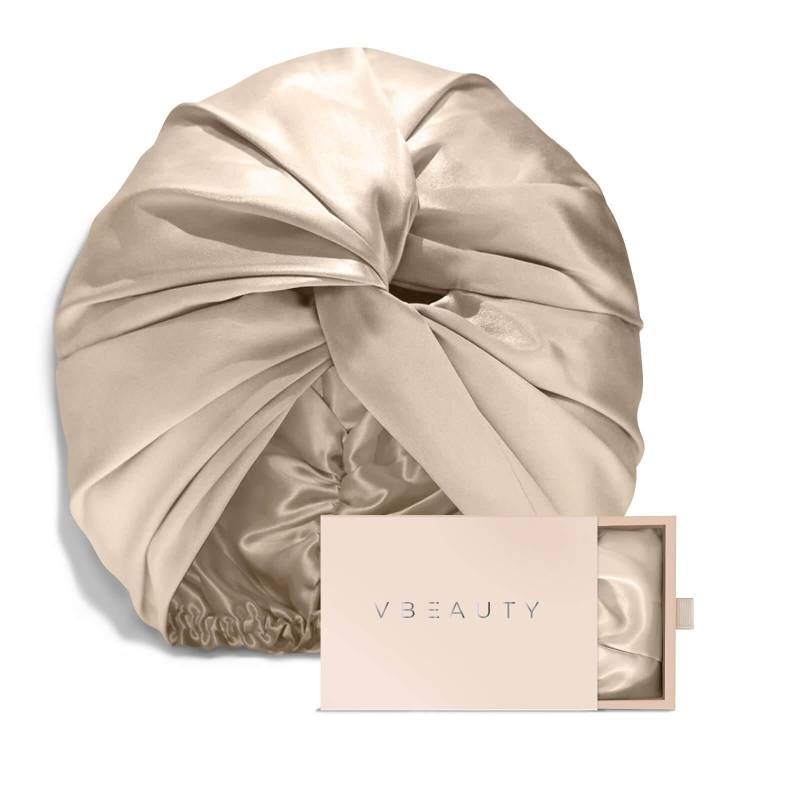 Vbeauty Premium Seiden Turban Champagner Damen  ONE SIZE von VBEAUTY