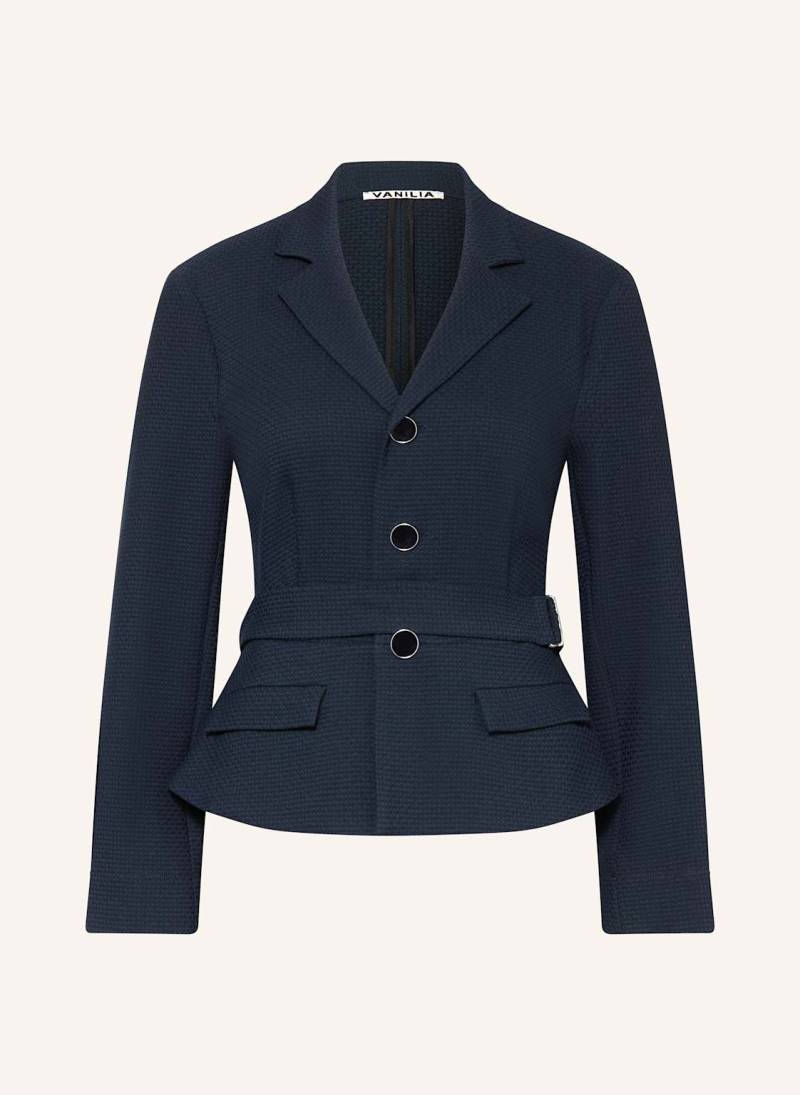 Vanilia Sweat-Blazer Mit Abnehmbarem Gürtel blau von VANILIA