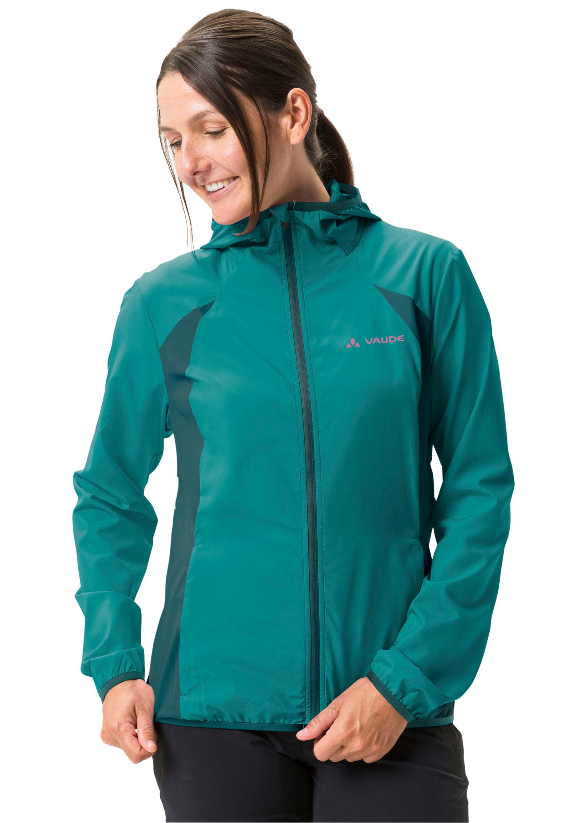 VAUDE Funktionsjacke »WOMEN'S QIMSA AIR JACKET«, (1 St.), mit Kapuze, Winddicht & Wasserabweisend & Atmungsaktiv von VAUDE