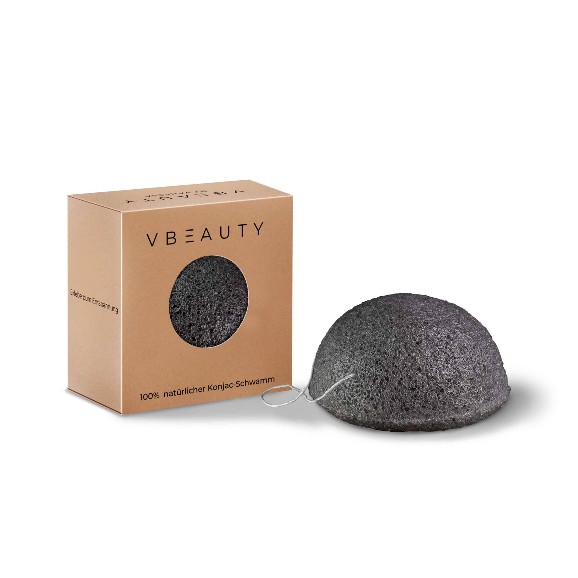 Konjac Schwamm - Charcoal Damen Schwarz ONE SIZE von VBEAUTY