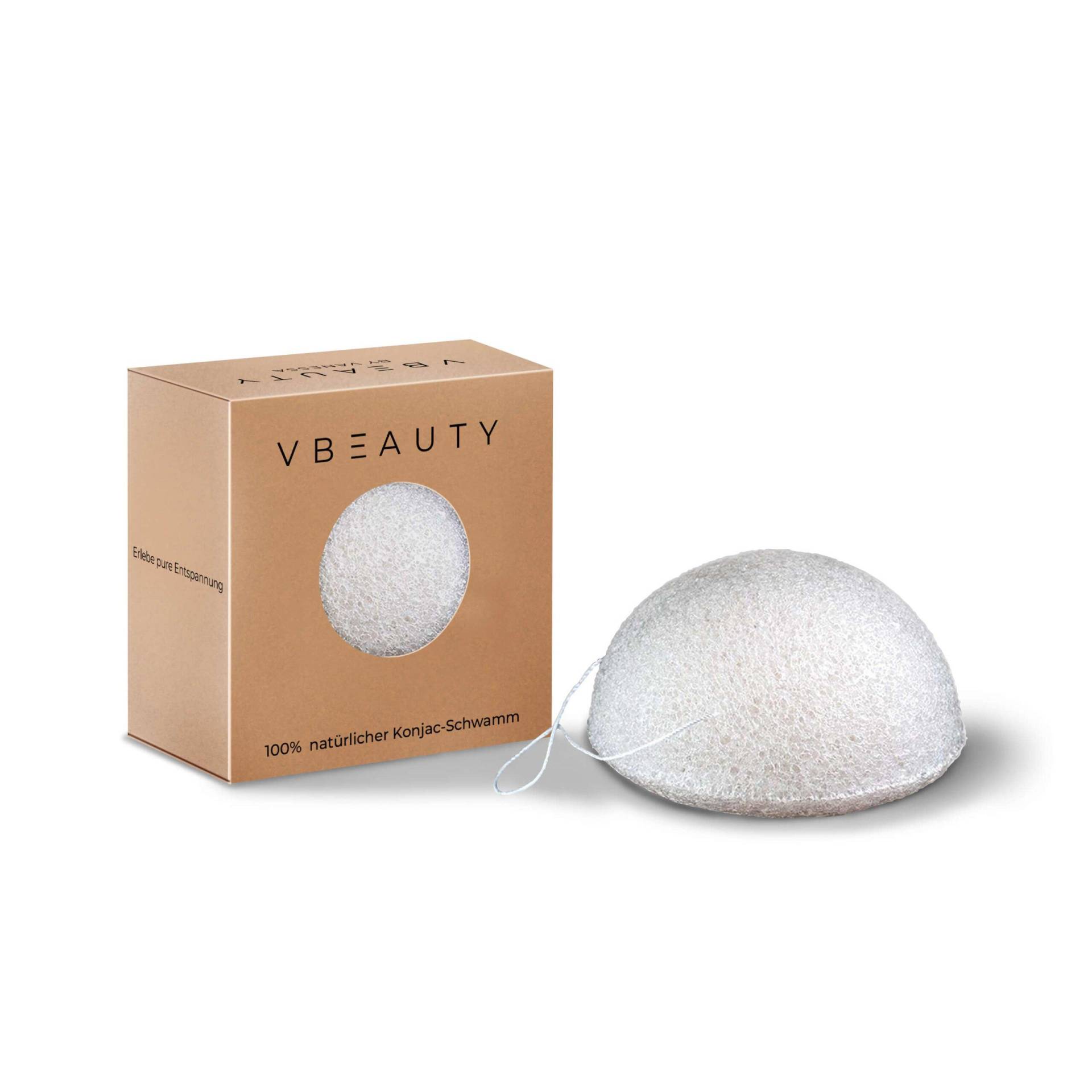 Konjac Schwamm - Pure Damen Weiss  ONE SIZE von VBEAUTY