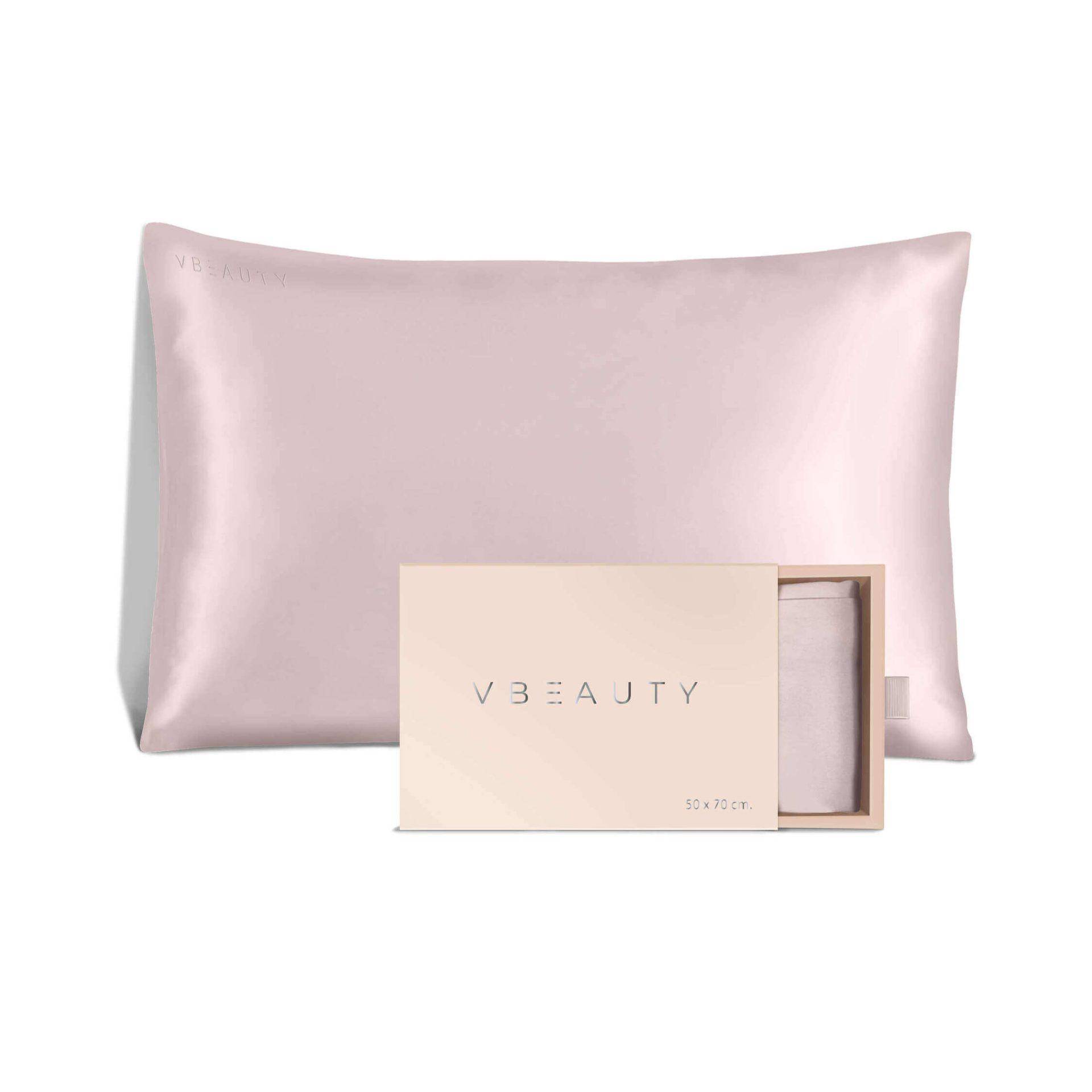 Vbeauty Seidenkissenbezug Rosé Damen Puderrosa 50 x 70 cm von VBEAUTY