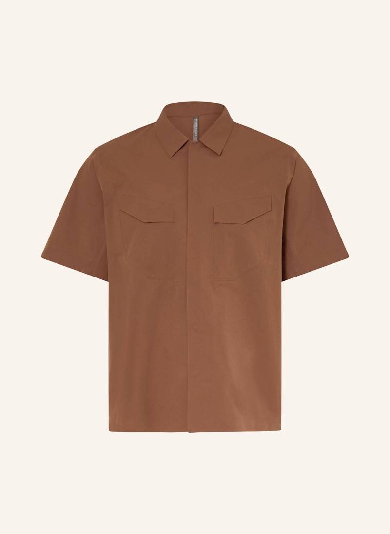 Veilance Kurzarm-Hemd Field Regular Fit braun von VEILANCE