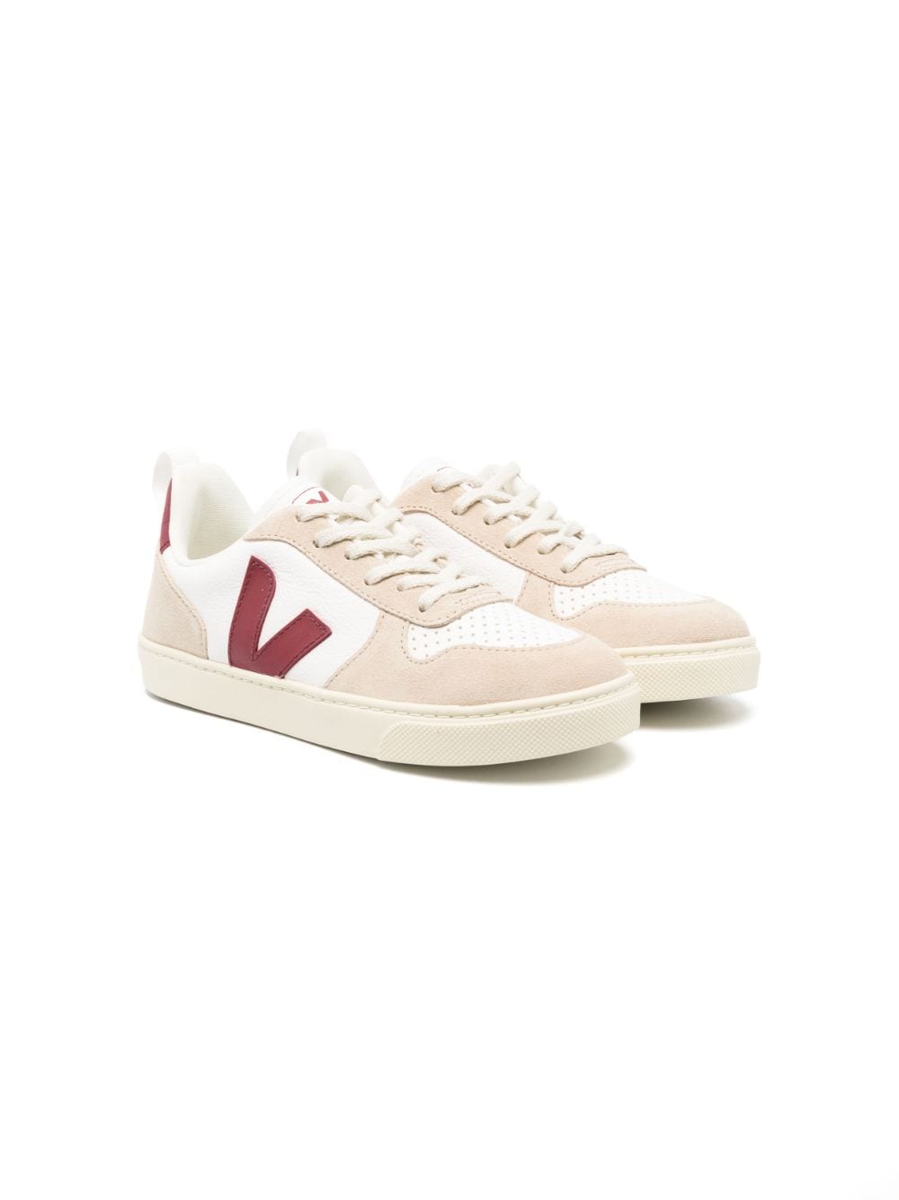 VEJA Kids logo-patch low-top leather sneakers - Neutrals von VEJA Kids