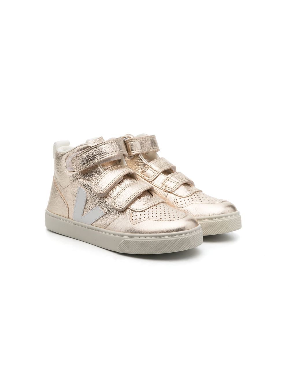 VEJA Kids metallic high-top sneakers - Yellow von VEJA Kids