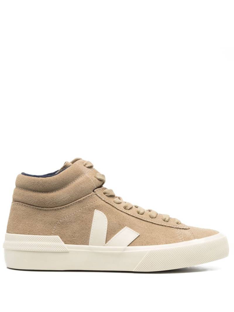 VEJA V-logo suede hi-top sneakers - Neutrals von VEJA