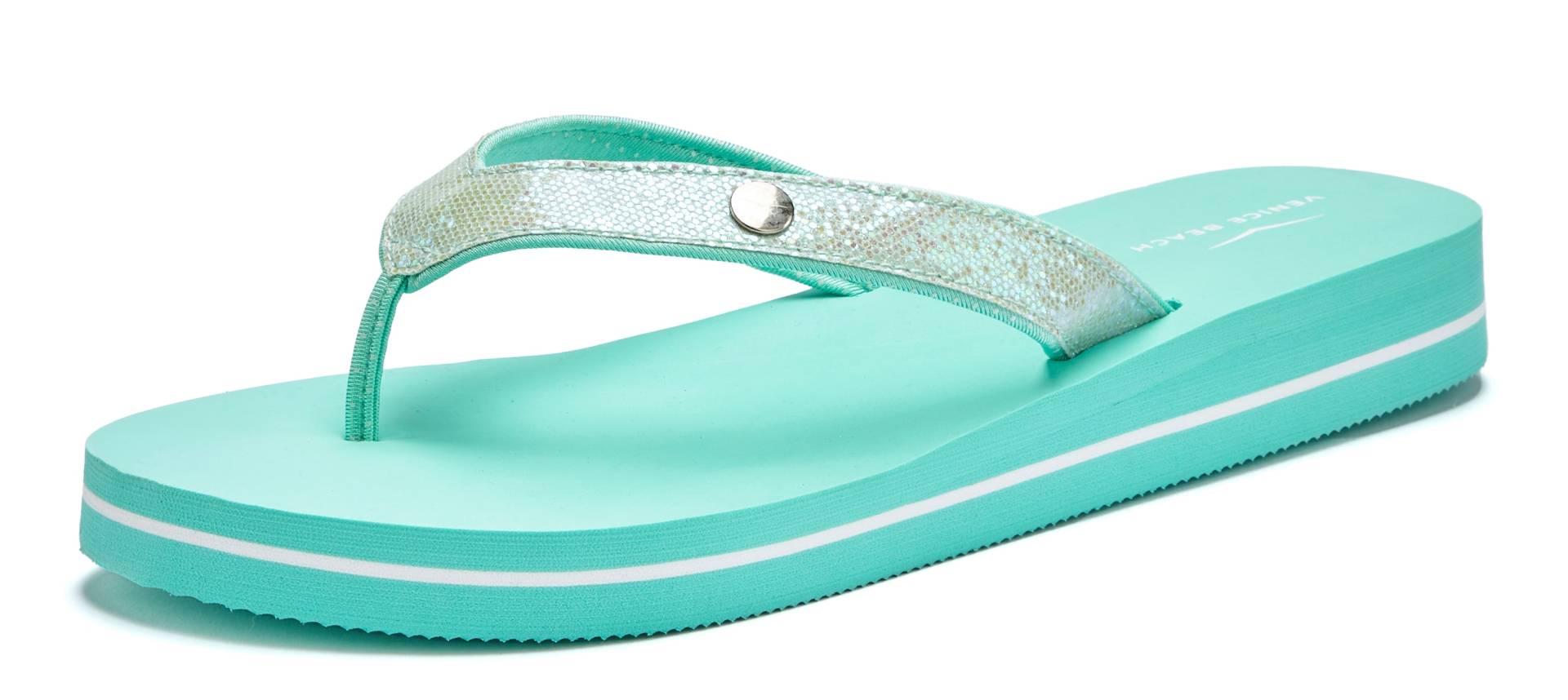 Venice Beach Badezehentrenner, Sandale, Pantolette, Badeschuh ultraleicht mit Glitzerband VEGAN Venice Beach Badezehentrenner, Sandale, Pantolette, Badeschuh ultraleicht mit Glitzerband VEGAN von VENICE BEACH