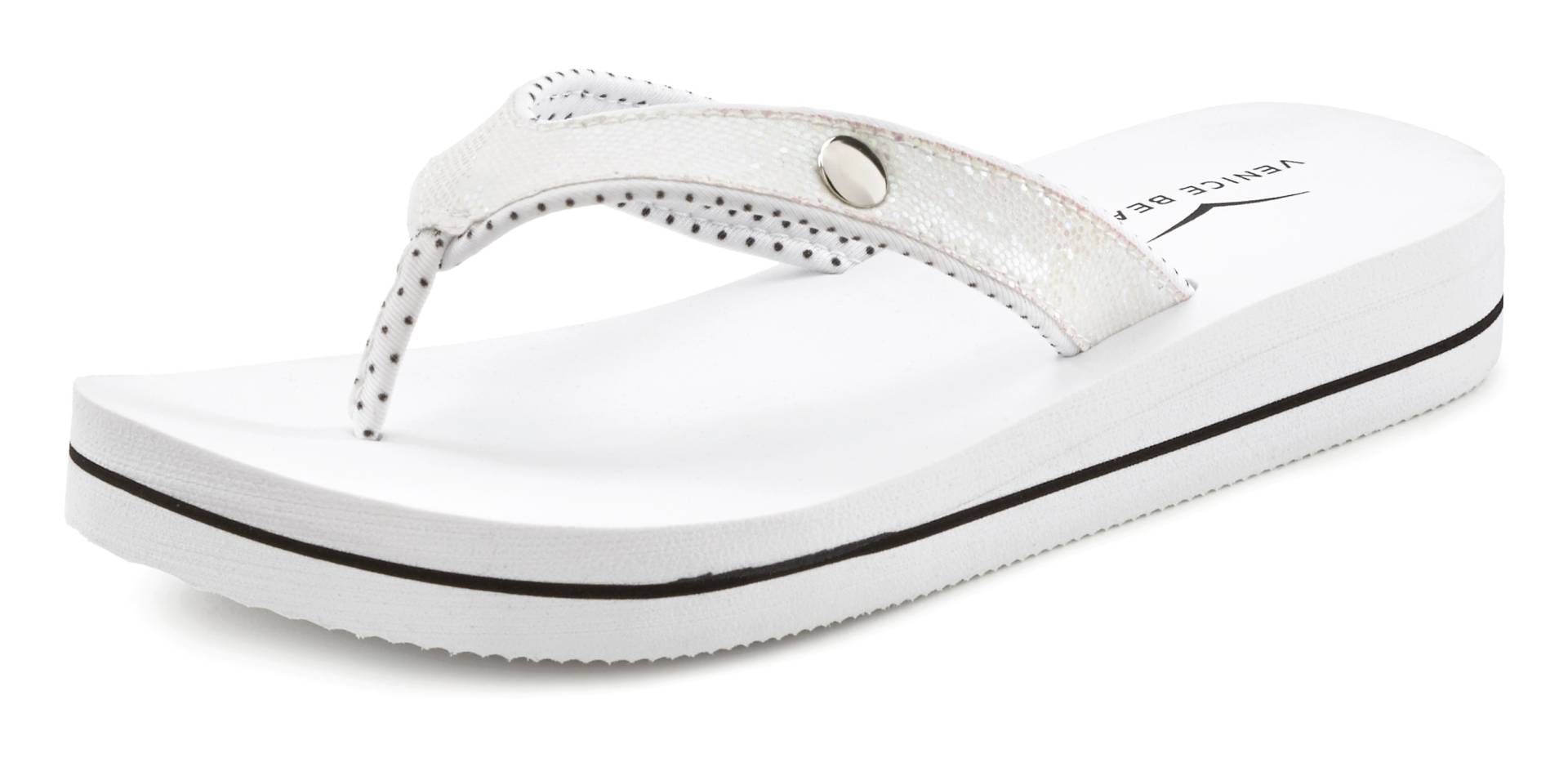 Venice Beach Badezehentrenner, Sandale, Pantolette, Badeschuh ultraleicht mit Glitzerband VEGAN Venice Beach Badezehentrenner, Sandale, Pantolette, Badeschuh ultraleicht mit Glitzerband VEGAN von VENICE BEACH