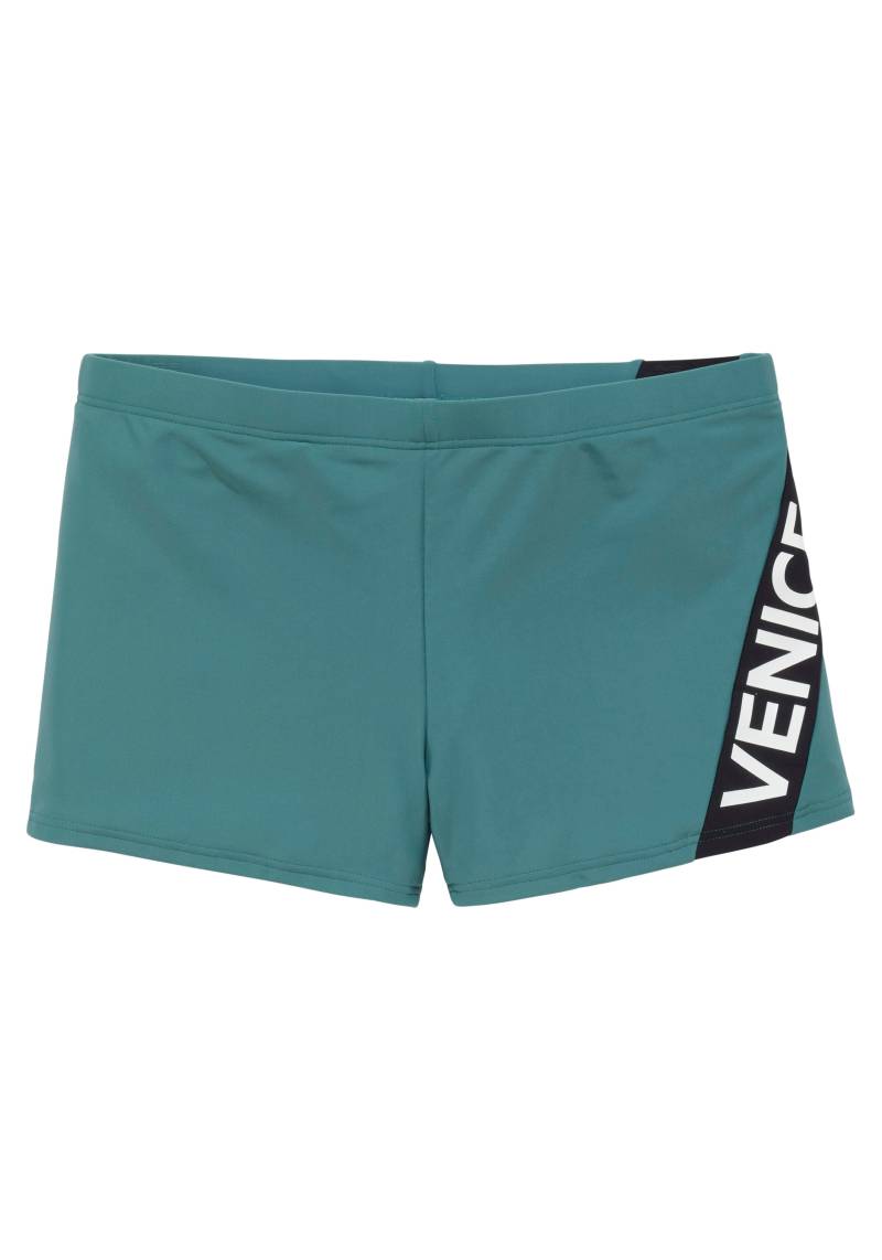 Venice Beach Boxer-Badehose, mit Logo-Schriftzug von VENICE BEACH