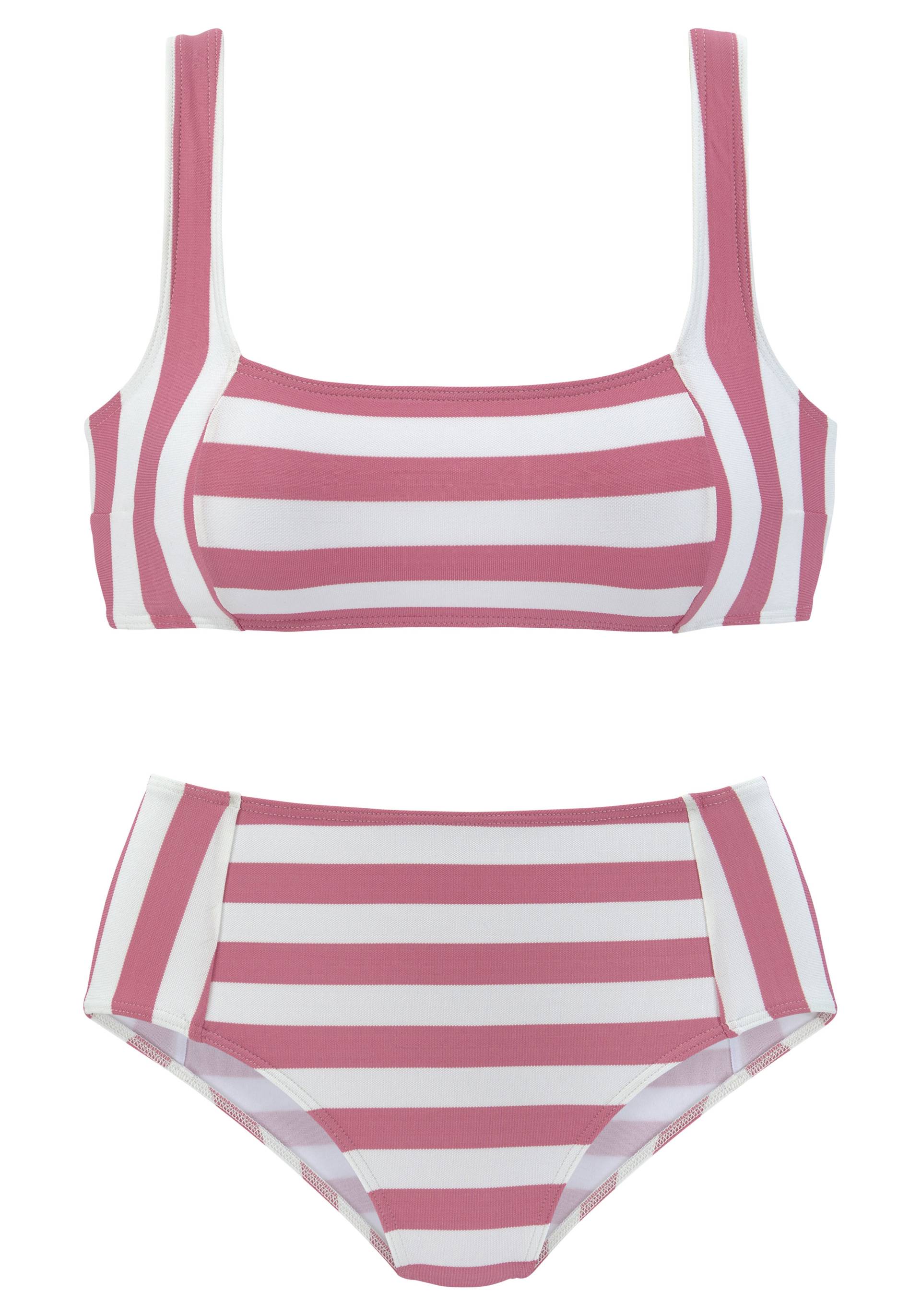 Venice Beach Bustier-Bikini, mit gewebten Streifen von VENICE BEACH