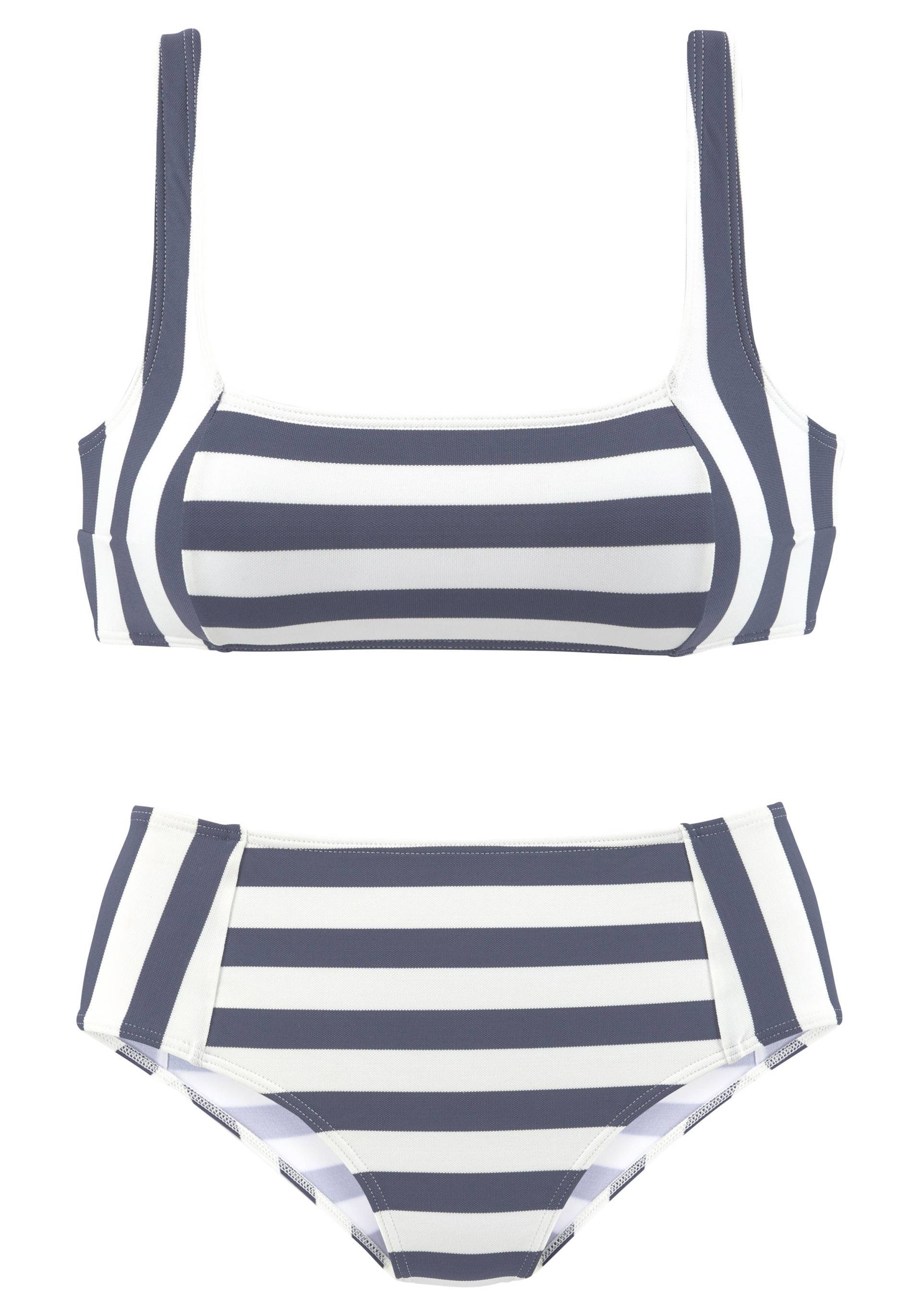 Venice Beach Bustier-Bikini, mit gewebten Streifen von VENICE BEACH