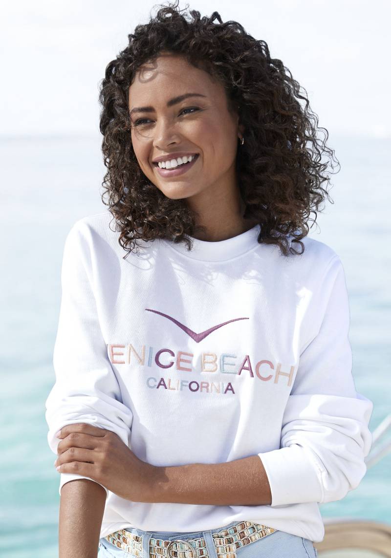 Venice Beach Sweatshirt, mit grosser Logostickerei, sportlich-casual von VENICE BEACH