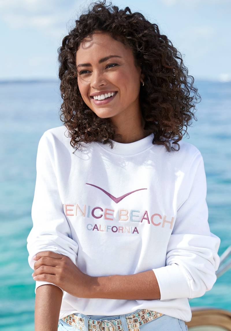 Venice Beach Sweatshirt, mit grosser Logostickerei, sportlich-casual von VENICE BEACH