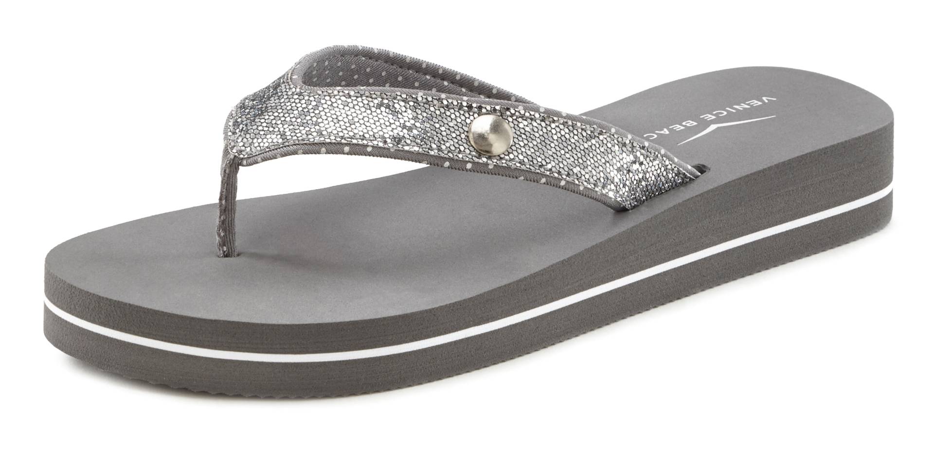 Venice Beach Badezehentrenner, Sandale, Pantolette, Badeschuh ultraleicht mit Glitzerband VEGAN Venice Beach Badezehentrenner, Sandale, Pantolette, Badeschuh ultraleicht mit Glitzerband VEGAN von VENICE BEACH