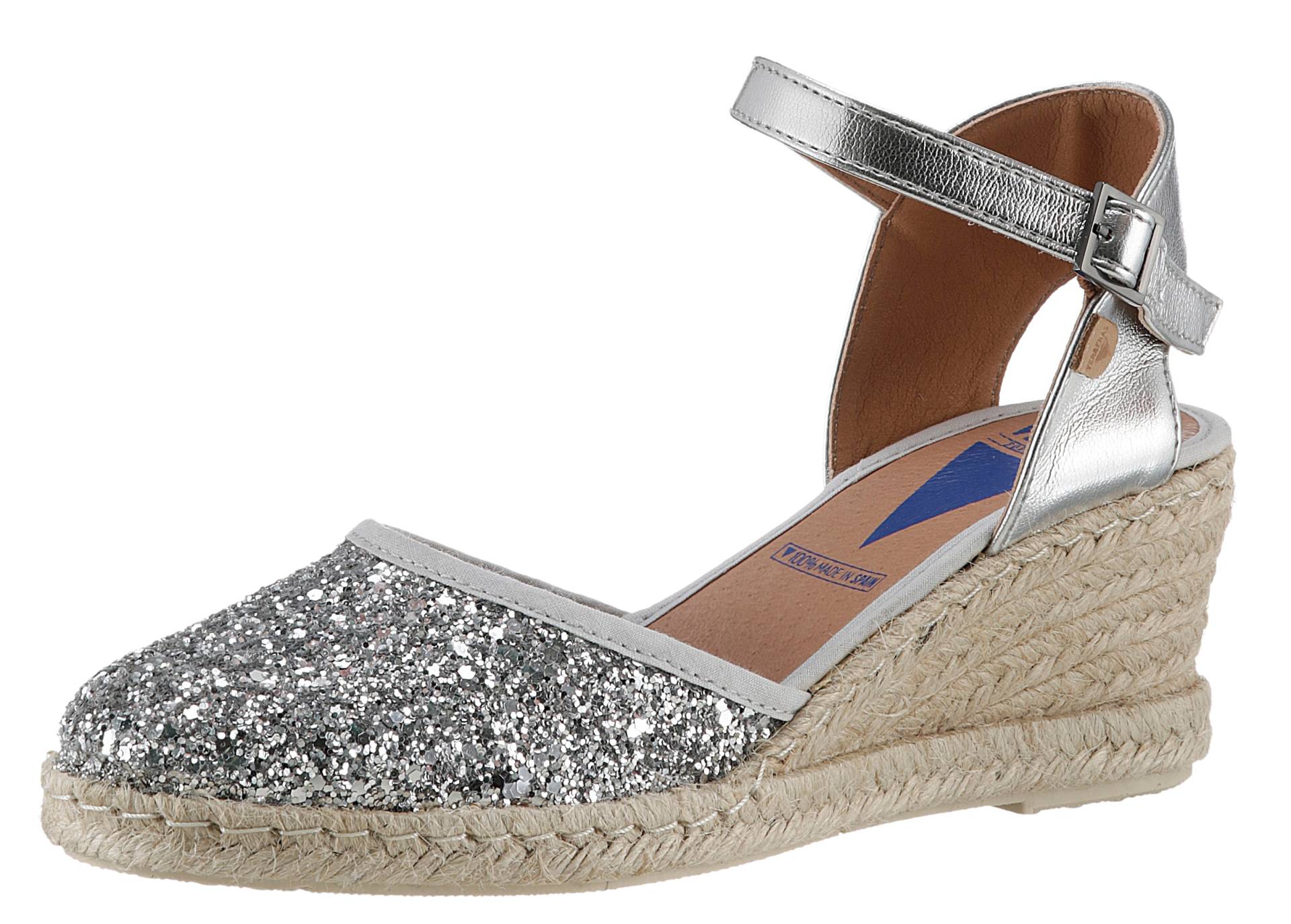 VERBENAS Sandalette »MALENA GLITTER«, Sommerschuh, Sandale, Keilabsatz, mit Glitter an der Schuhspitze von VERBENAS