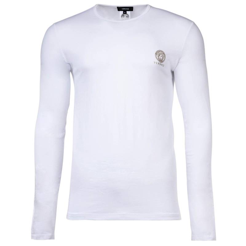 Longsleeve Figurbetont Herren Weiss M von VERSACE