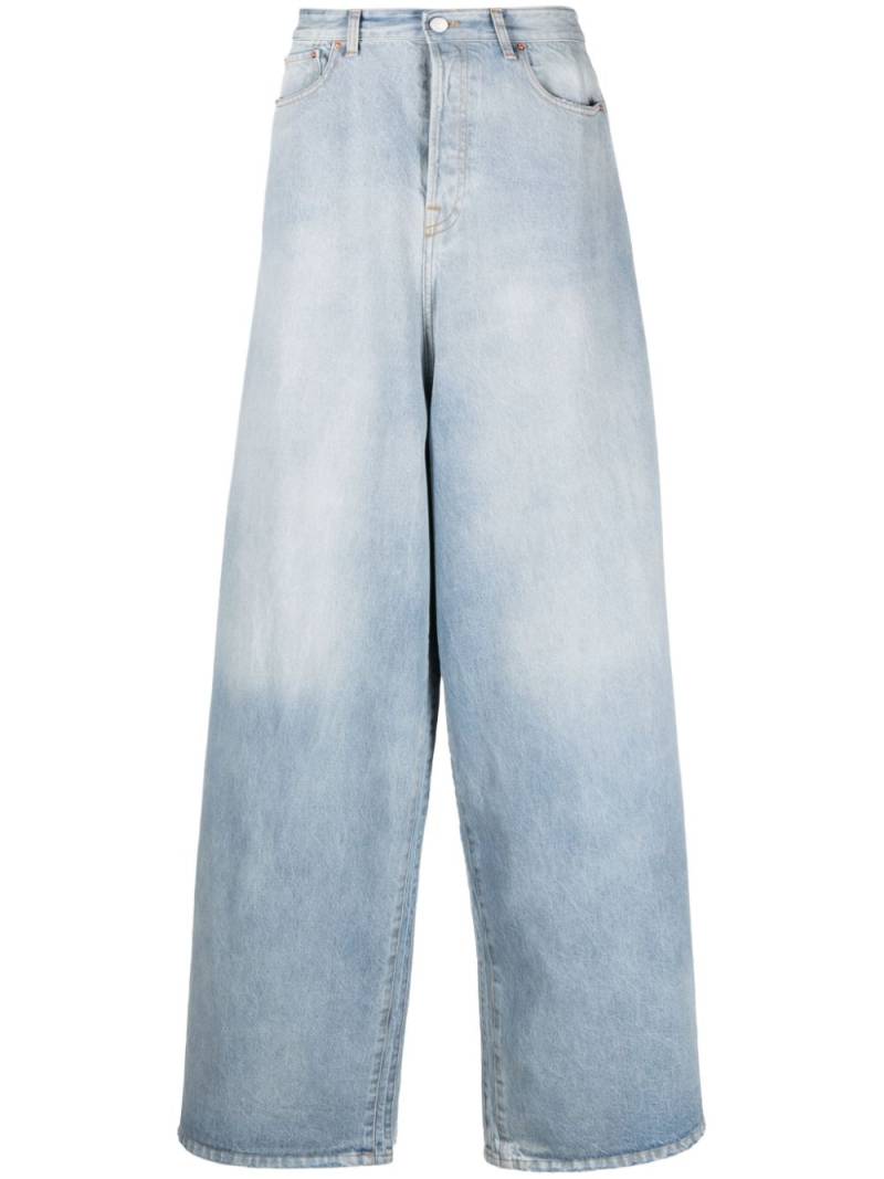 VETEMENTS Destroyed wide-leg jeans - Blue von VETEMENTS