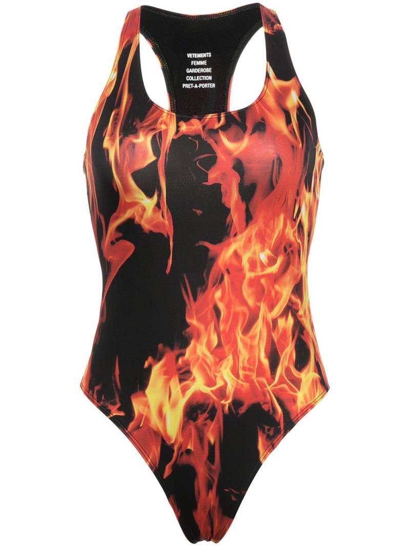 VETEMENTS Fire open-back swimsuit - Multicolour von VETEMENTS