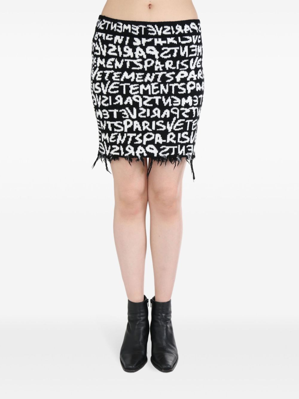 VETEMENTS Graffiti monogram skirt - Black von VETEMENTS