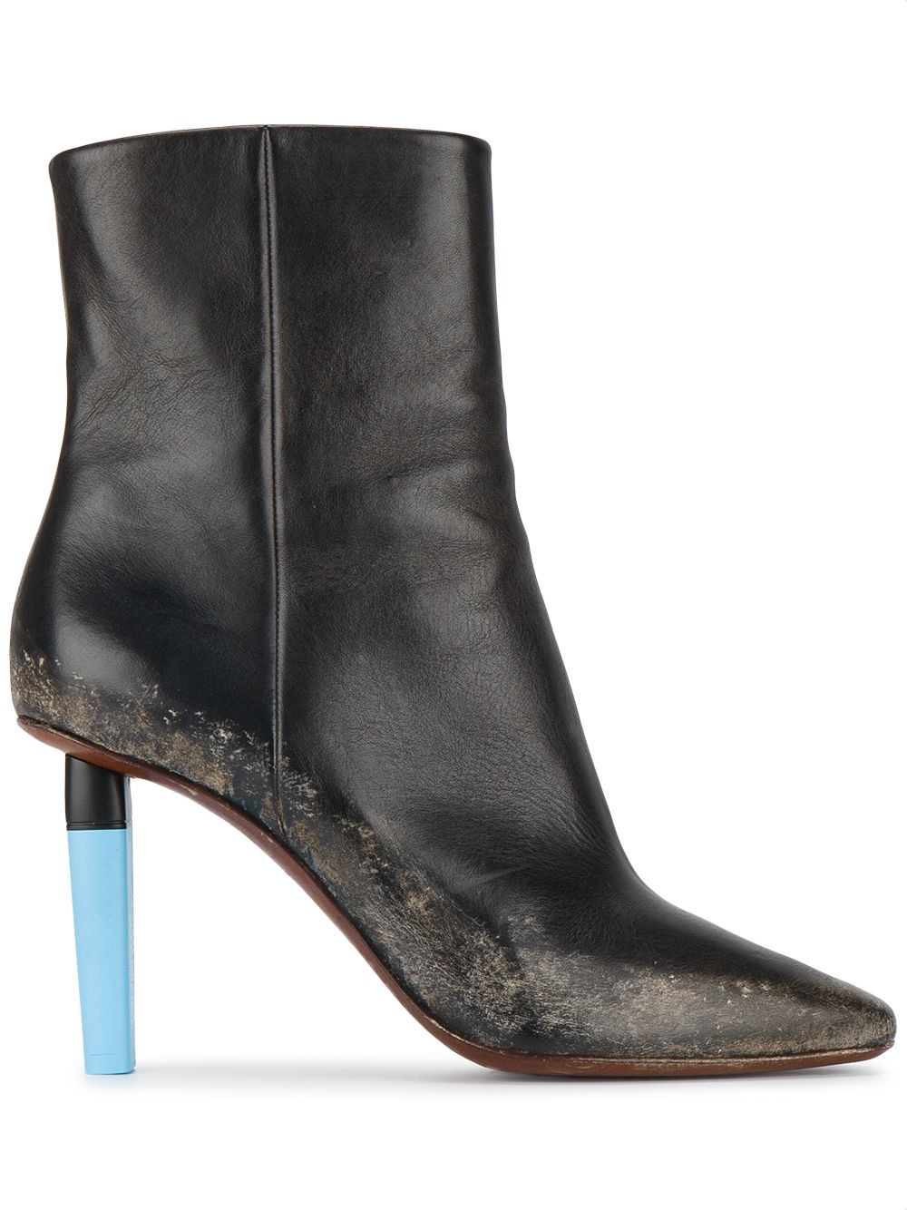 VETEMENTS Gypsy Ankle Boot with Blue Highlighter Heel - Black von VETEMENTS