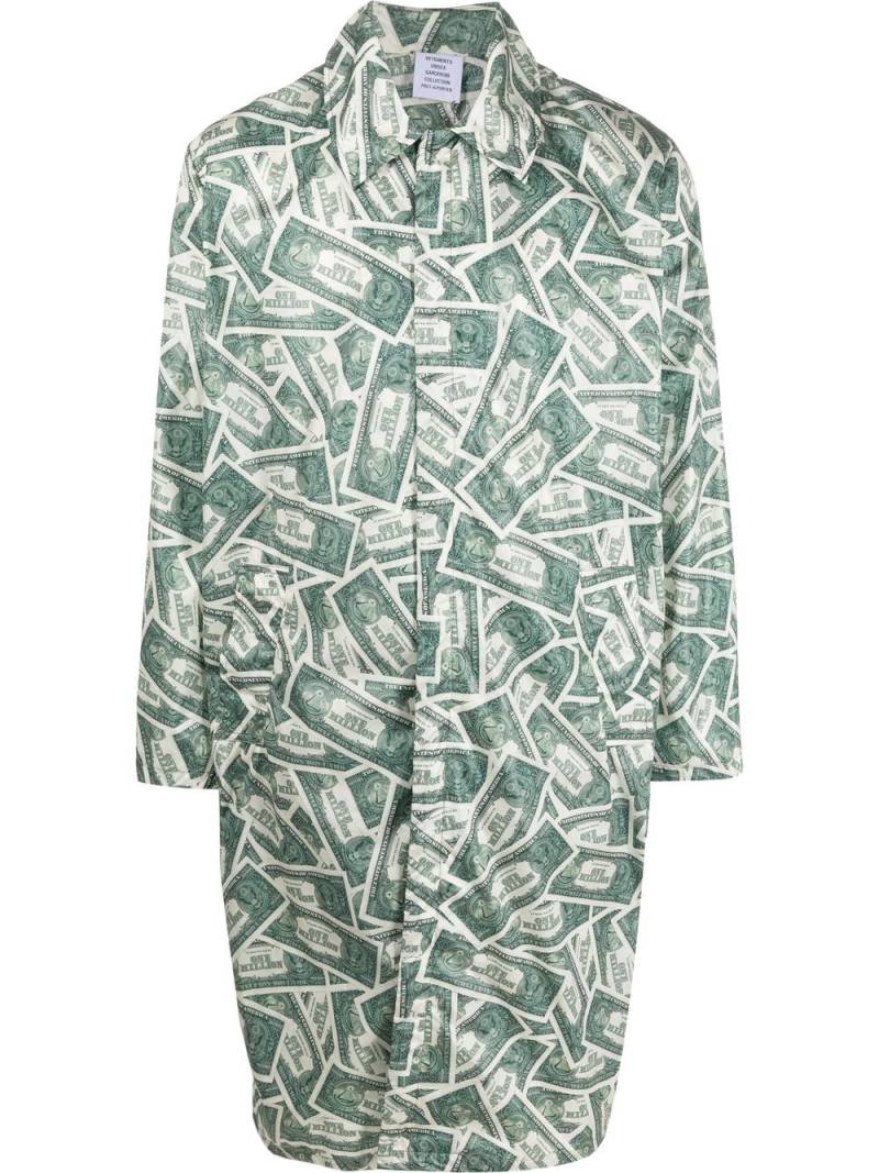 VETEMENTS Million Dollar single-breasted coat - Green von VETEMENTS