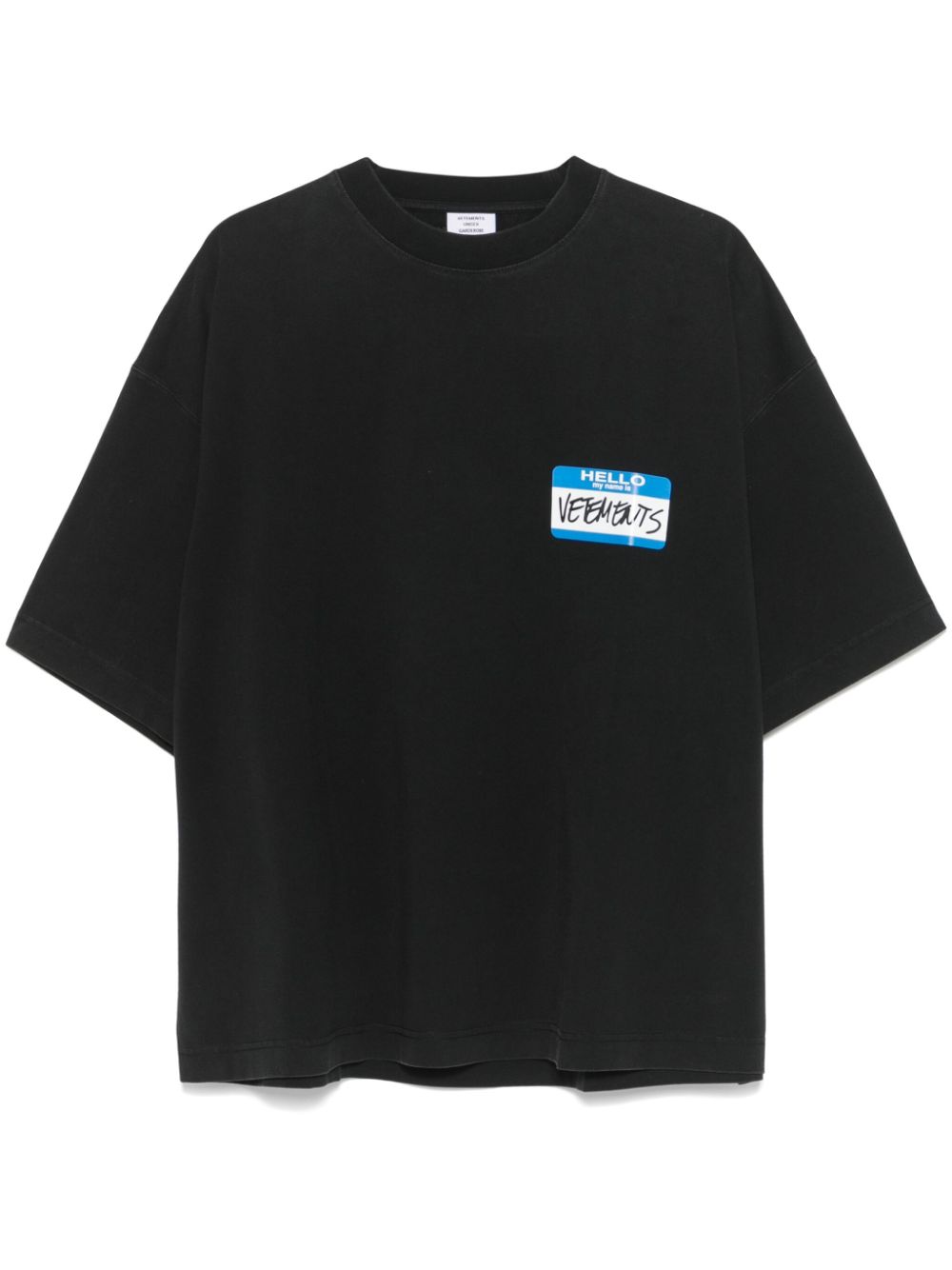 VETEMENTS Name Tag T-shirt - Black von VETEMENTS