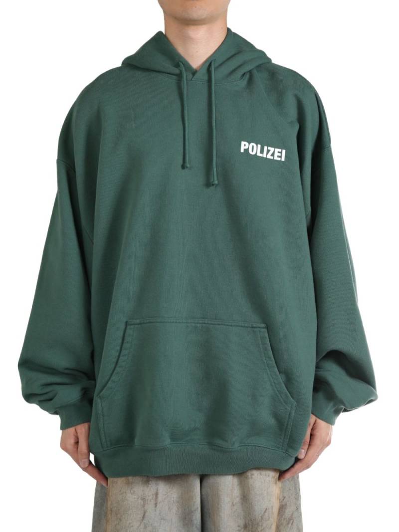 VETEMENTS Polizei print hoodie - Green von VETEMENTS