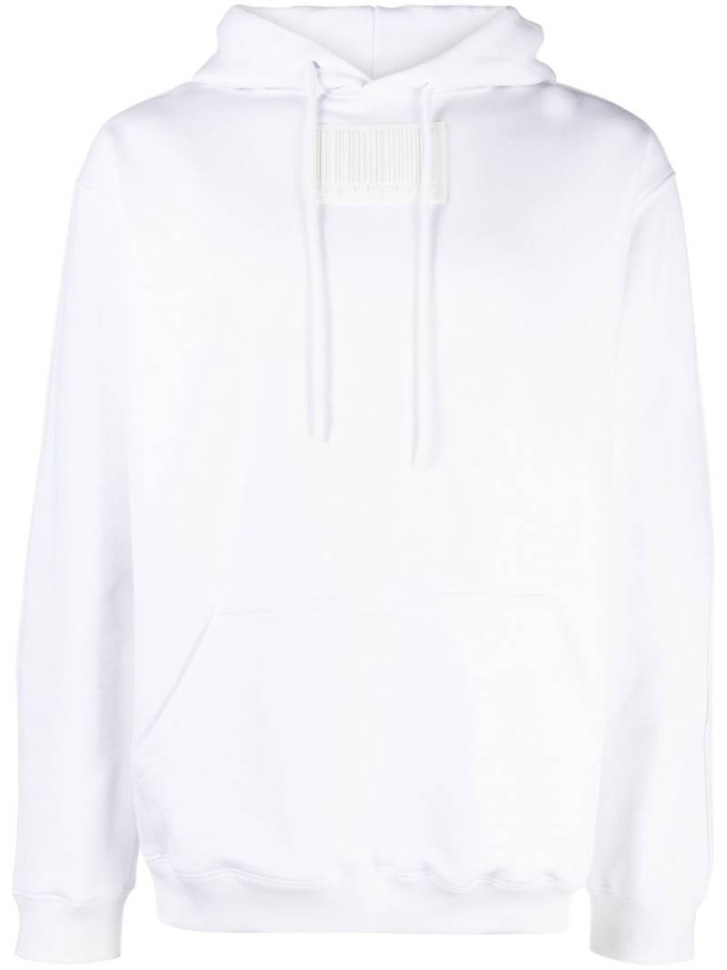 VTMNTS barcode-patch drawstring hoodie - White von VTMNTS