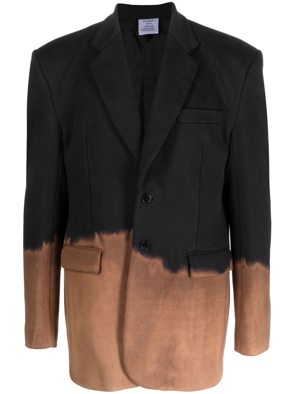 VETEMENTS bleached single-breasted blazer - Black von VETEMENTS