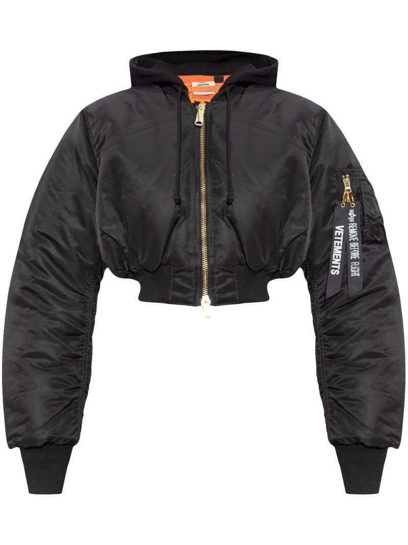 VETEMENTS cropped bomber jacket - Black von VETEMENTS