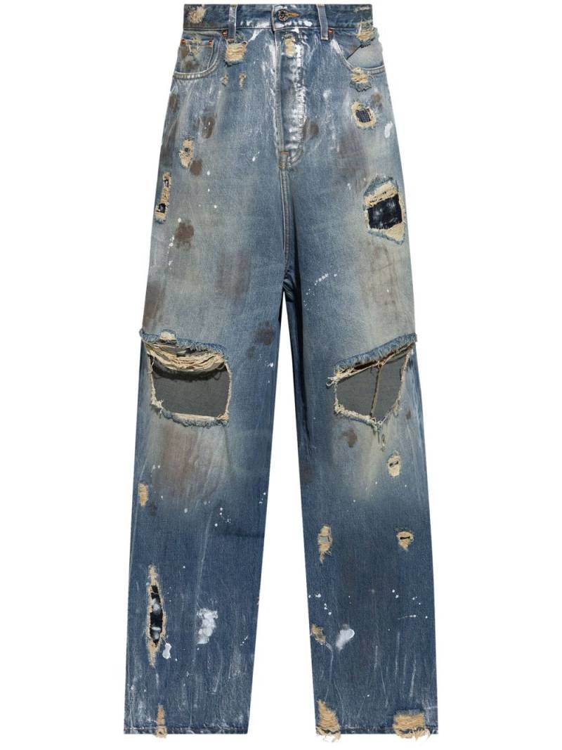 VETEMENTS distressed-effect jeans - Blue von VETEMENTS