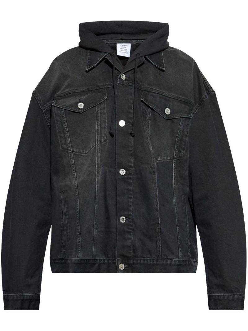 VETEMENTS hooded denim jacket - Black von VETEMENTS