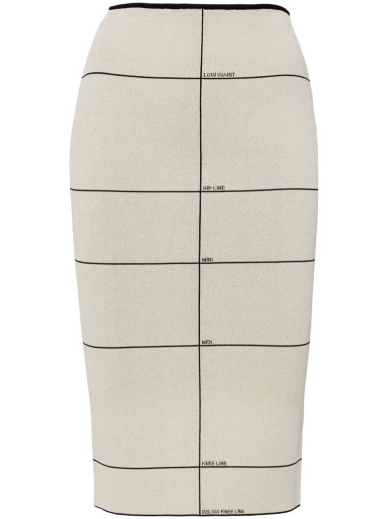 VETEMENTS intarsia-knit high-waisted skirt - Neutrals von VETEMENTS