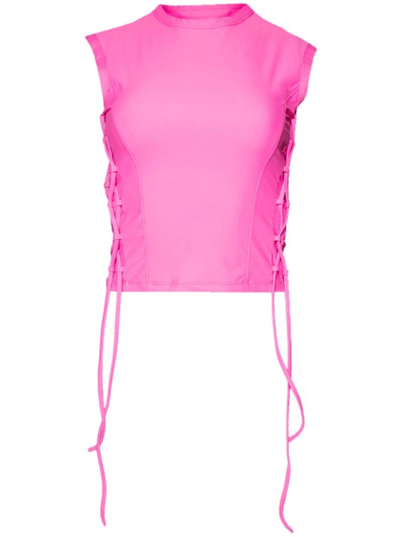 VETEMENTS lace-up crop top - Pink von VETEMENTS