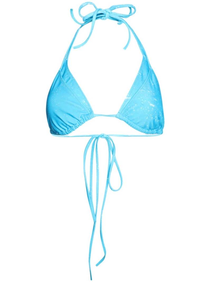 VETEMENTS layered cotton bikini top - Blue von VETEMENTS