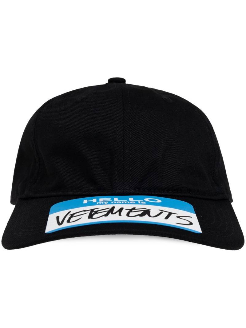 VETEMENTS logo-patch cap - Black von VETEMENTS