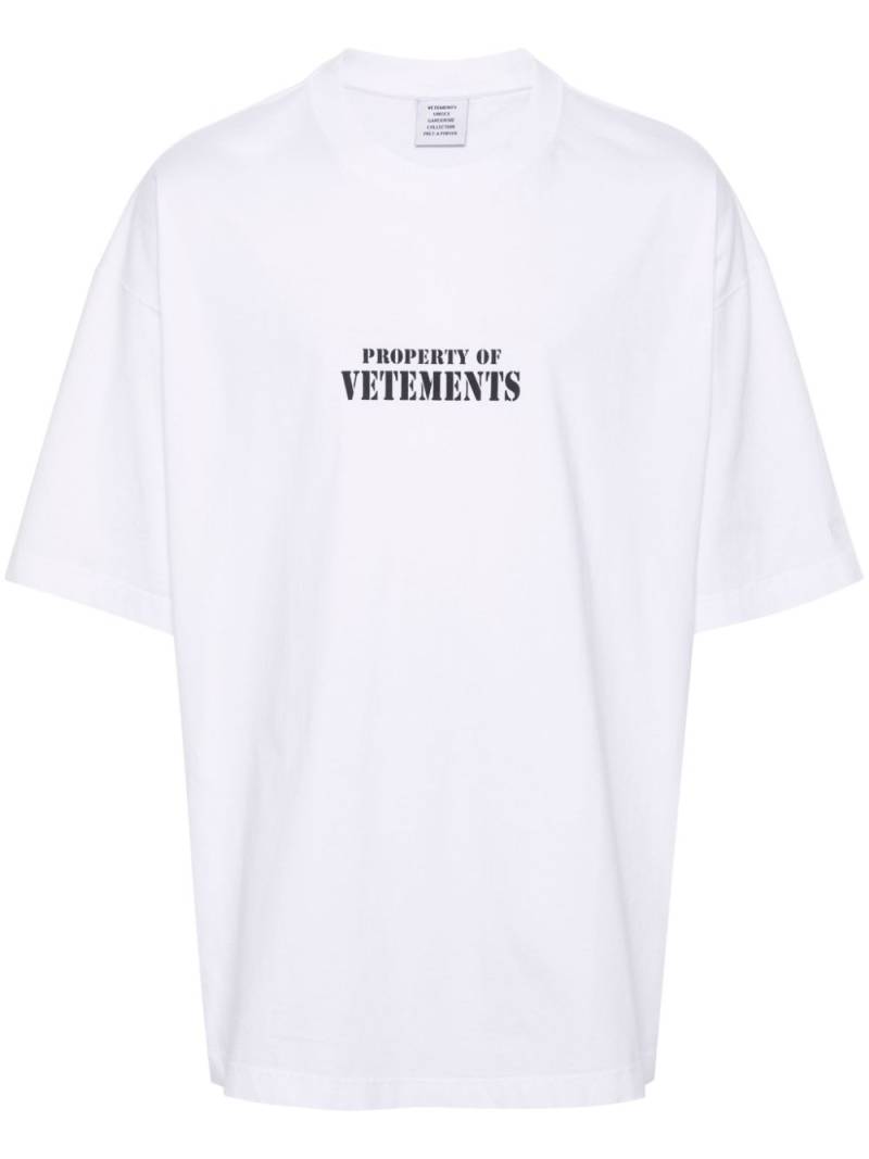 VETEMENTS logo-print cotton T-shirt - White von VETEMENTS