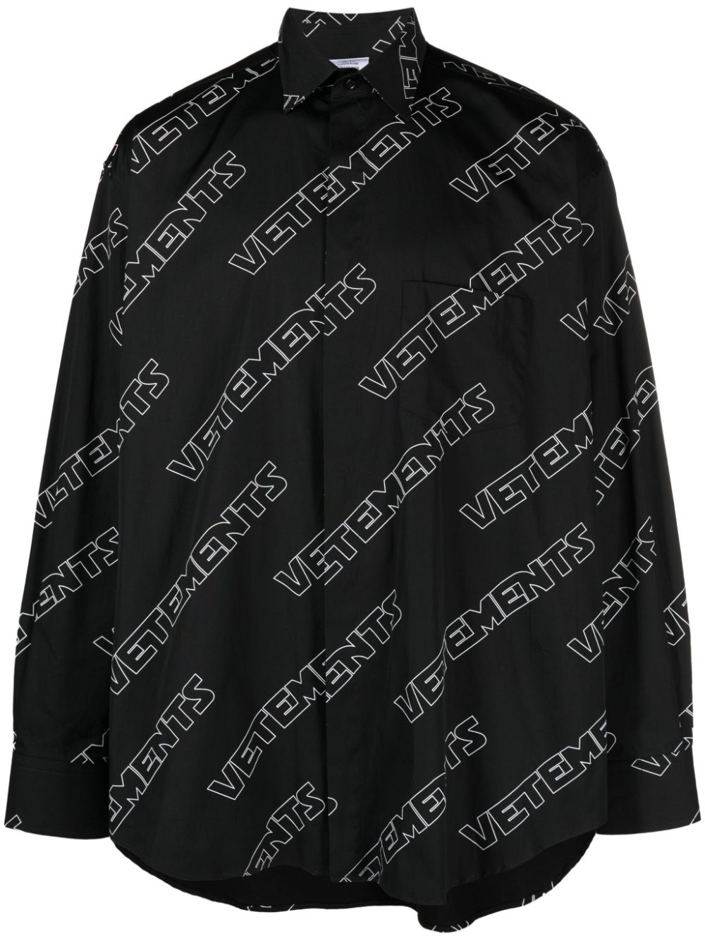 VETEMENTS logo-print cotton shirt - Black von VETEMENTS