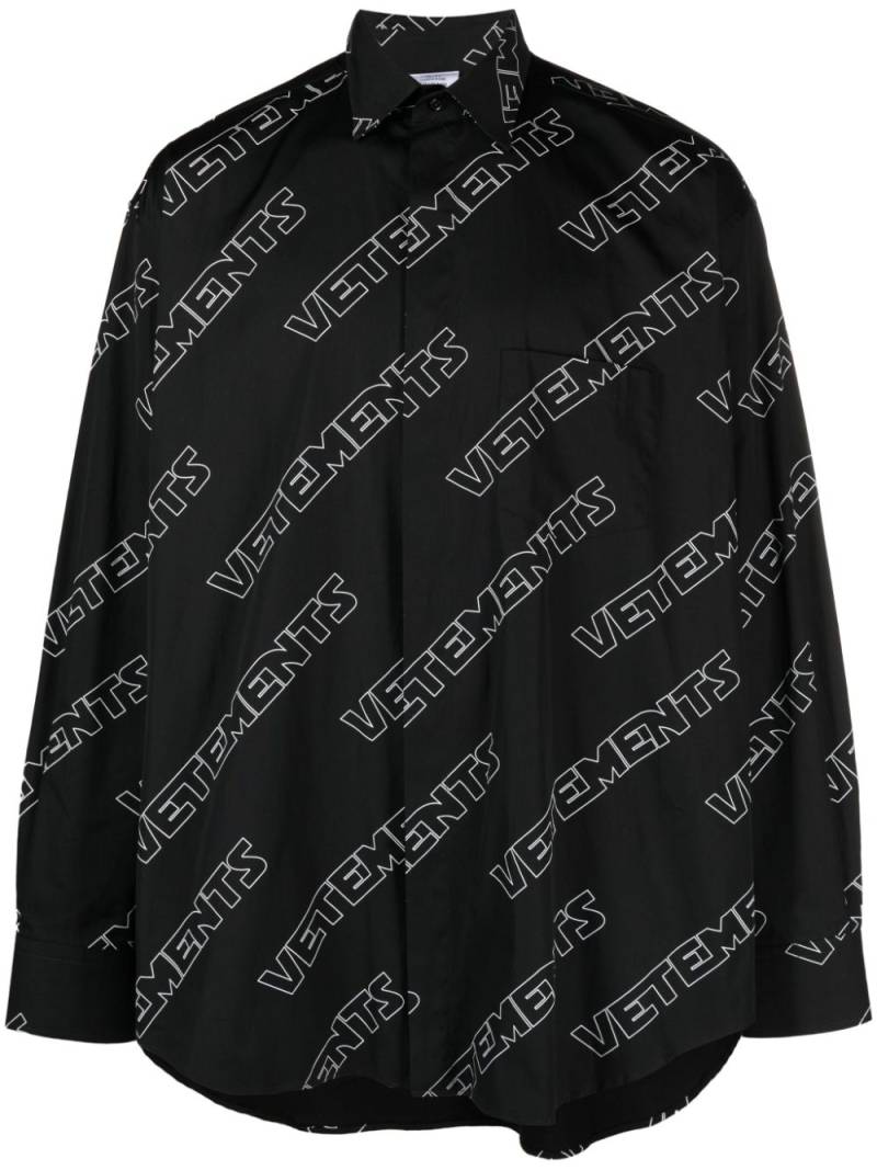 VETEMENTS logo-print cotton shirt - Black von VETEMENTS