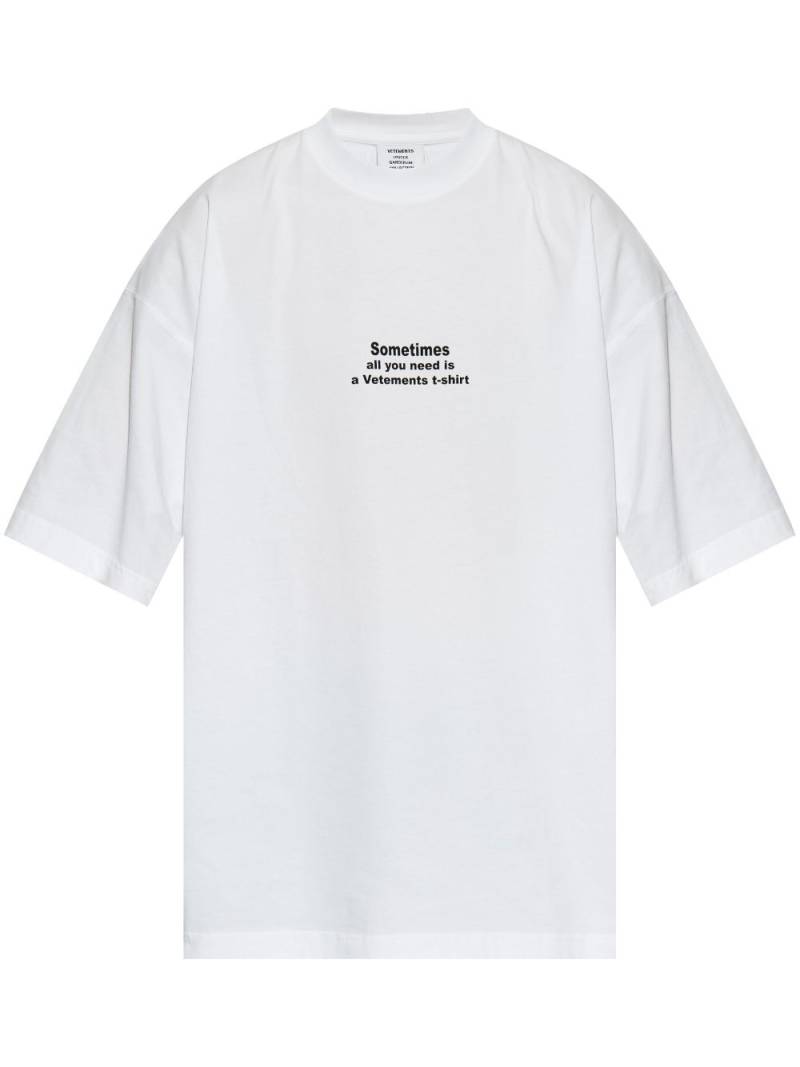 VETEMENTS logo-print cotton t-shirt - White von VETEMENTS