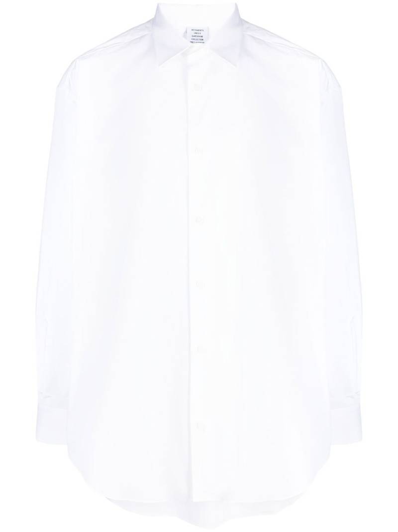 VETEMENTS logo-print long-sleeves shirt - White von VETEMENTS