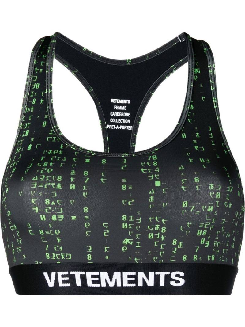 VETEMENTS logo-underband cropped vest - Black von VETEMENTS