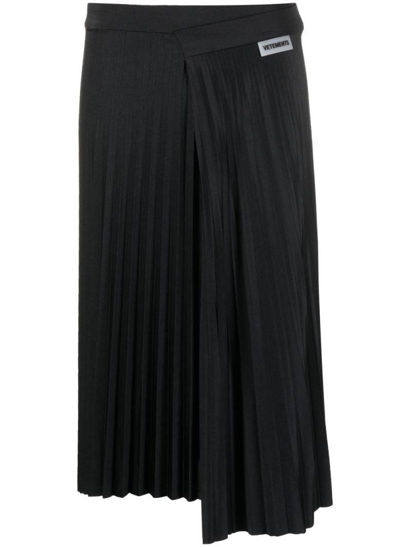 VETEMENTS pleated midi skirt - Black von VETEMENTS