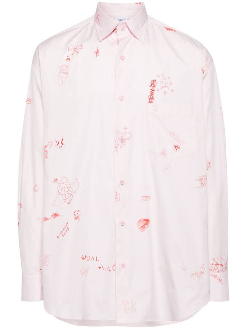 VETEMENTS printed long-sleeve shirt - Pink von VETEMENTS