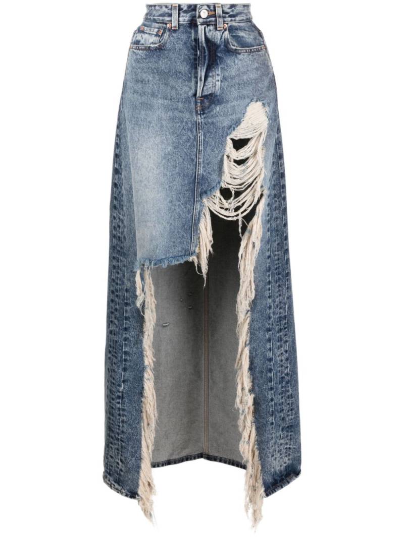 VETEMENTS ripped-detail denim skirt - Blue von VETEMENTS